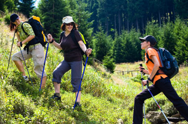 Women Hiking In Mountains
